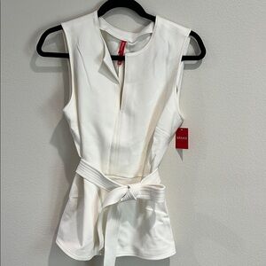 Spanx White Sleeveless Top with Belt